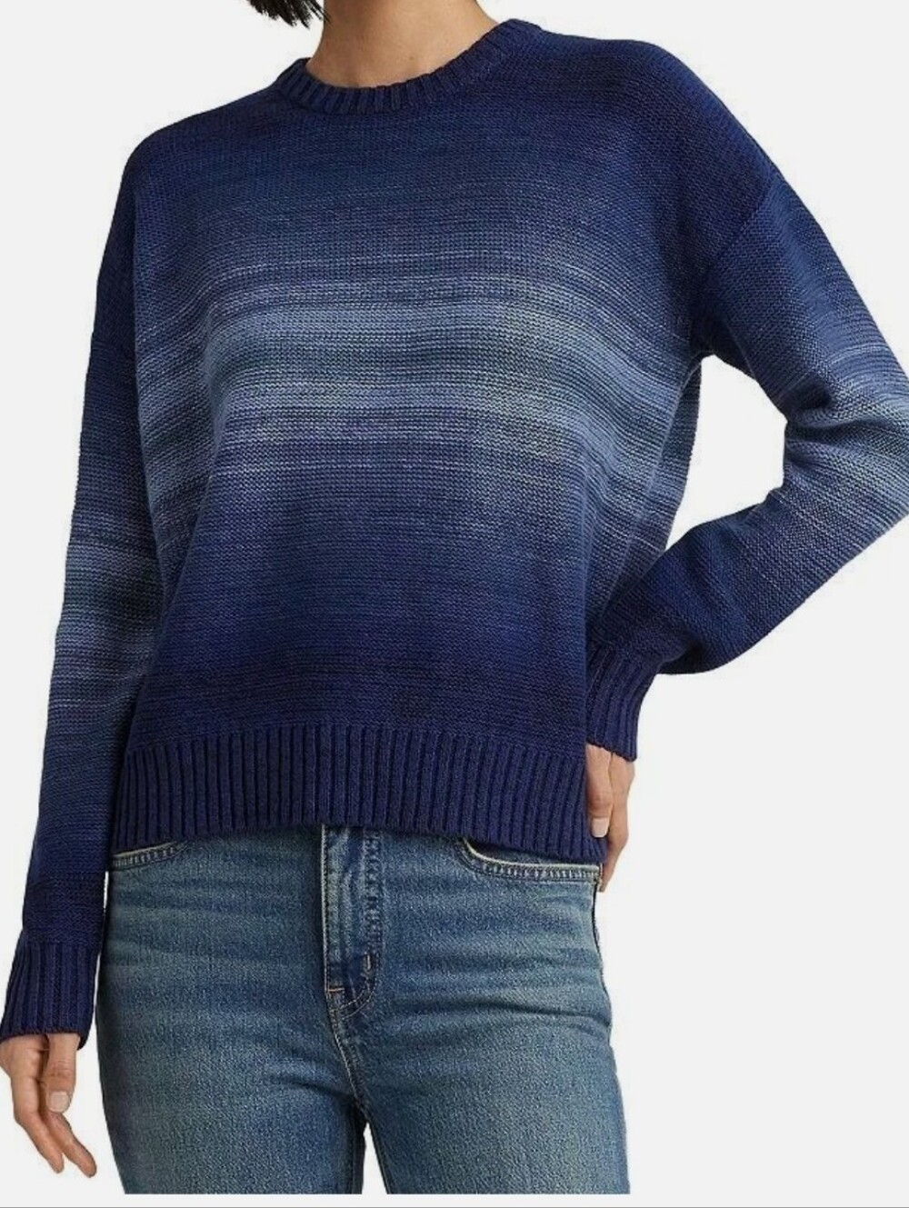 Lauren Ralph Lauren Women's Ombre Blue Crewneck Sweater